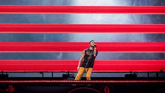 Guy Sebastian performs on stage at Sydney's ICC for his national T.R.U.T.H tour. Picture: River Bennett