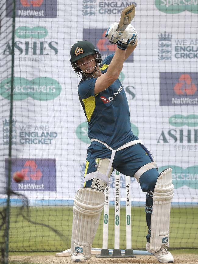 Steve Smith bats in the nets. Picture: Getty Images