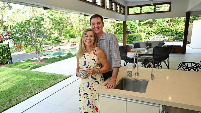 Megan and Brett Williamson at their home which they are selling in Kenmore Hills. Pic: Lyndon Mechielsen/Courier Mail