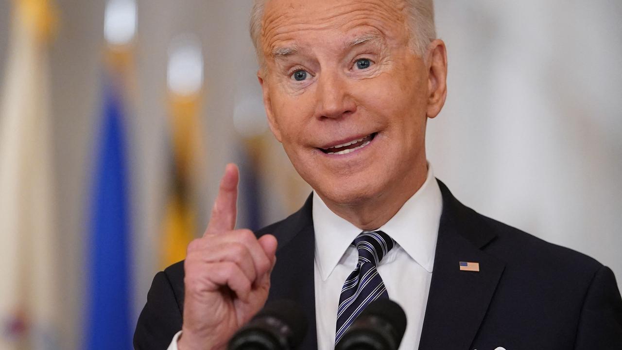 Mr Biden urged Americans to get vaccinated as soon as possible. Picture: Mandel Ngan/AFP