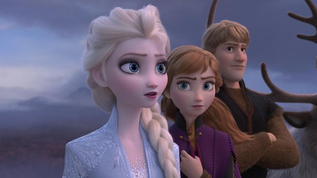 Elsa, Anna and Kristoff in Frozen, which carried strong messages for its young fans.