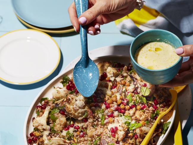 EMBARGO FOR TWAM 12 MAR 2022. FEE MAY APPLY. Alice Zaslavsky's cauliflower salad. Photo by Craig Wall and styling by Jenn Tolhurst