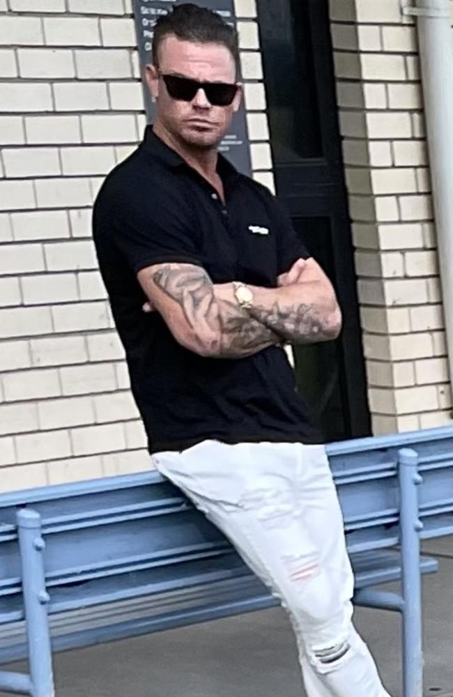 Nathan Osgood at Forster Local Court on March 27. He copped a conviction after being caught with bottles of testosterone.