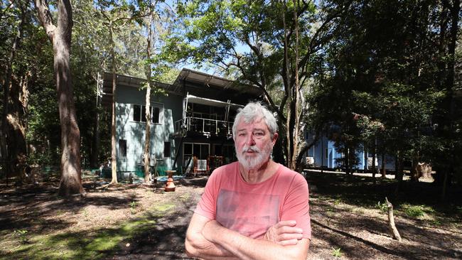 Couran Cove residents like Mark Pitt have been left fuming after water and electricity was cut off. Picture Glenn Hampson