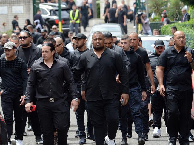 Mourners at the Mick Hawi funeral. Picture: Jeremy Piper