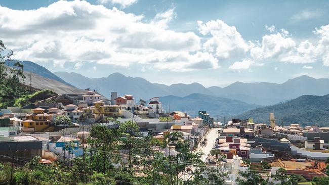 The village of Bento Rodrigues in Brazil pictured in 2023, showing the reconstruction work on a town that was devastated in 2015 as the result of the failure of a tailings dam owned by Samarco.