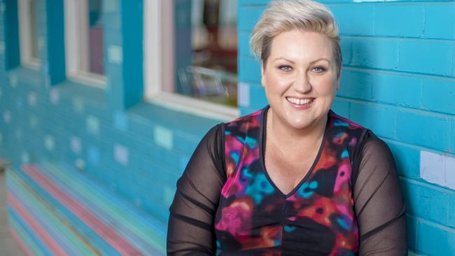 Weekend story: TV presenter, comedian and Nova breakfast radio show host Meshel Laurie at her local beach in Altona, Victoria. EMBARGOED until published in weekend magazine. Picture: Jason Edwards