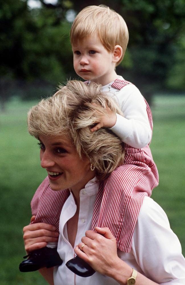 Diana and a very young Prince Harry. Picture: Tim Graham/Getty Images