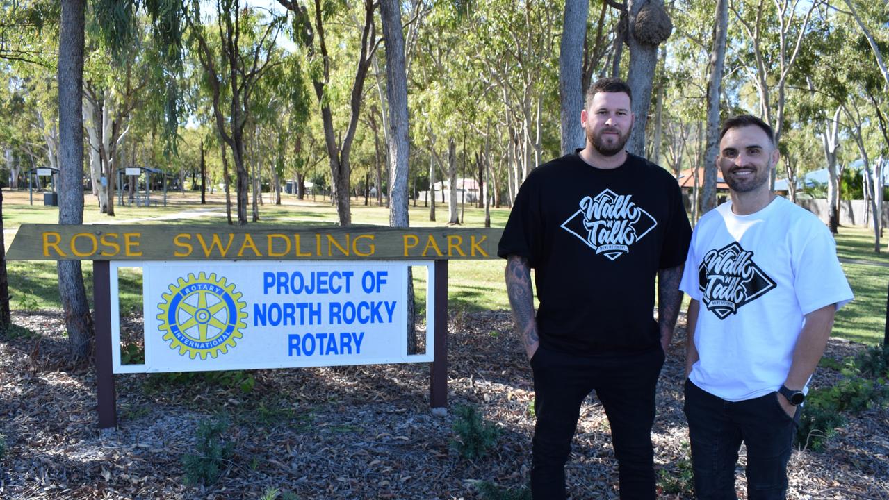 Walk ‘n’ Talk co-founders Jordan Meehan and Chris Bennett. The men’s mental health movement’s second event will be held on July 1 at Rose Swadling Park. Picture: Aden Stokes