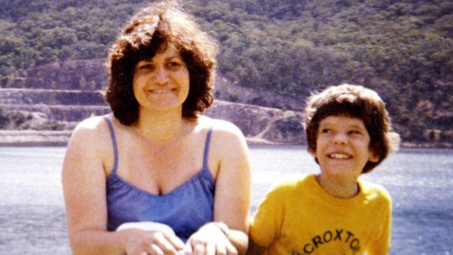 Maria James and her son Adam at the Grampians in 1980.