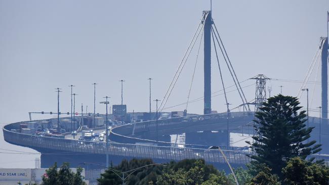 The Westgate Bridge will become more congested due to arterial roads being closed and works on train lines next month. Picture: Luis Enrique Ascui