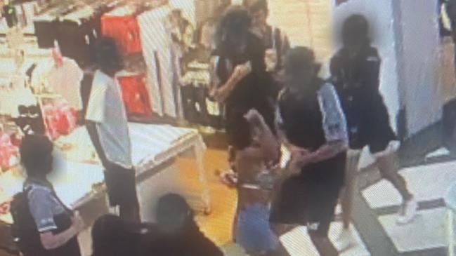 CCTV stills from fights at the Casuarina Square shopping centre. Picture: Supplied