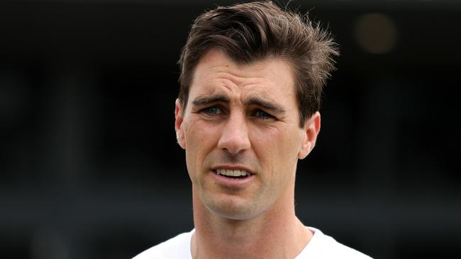 PENRITH, AUSTRALIA - FEBRUARY 03: Pat Cummins speaks with the media during a Cricket Australia media announcement at Penrith Cricket Club on February 03, 2022 in Penrith, Australia. (Photo by Brendon Thorne/Getty Images for the Australian Cricketers' Association)