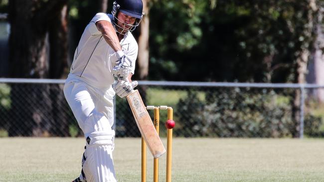 Ben Morris was two runs shy of the Heathmont club record. Pictures: Chris Mirtschin