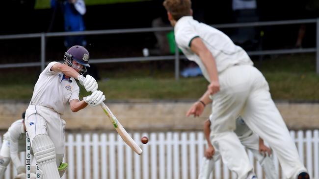 Nudgee batsman Daniel Seaton against BBC yesterday. Picture, John Gass