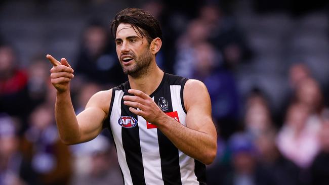 Brodie Grundy of the Magpies. Photo by Michael Willson/AFL Photos via Getty Images.