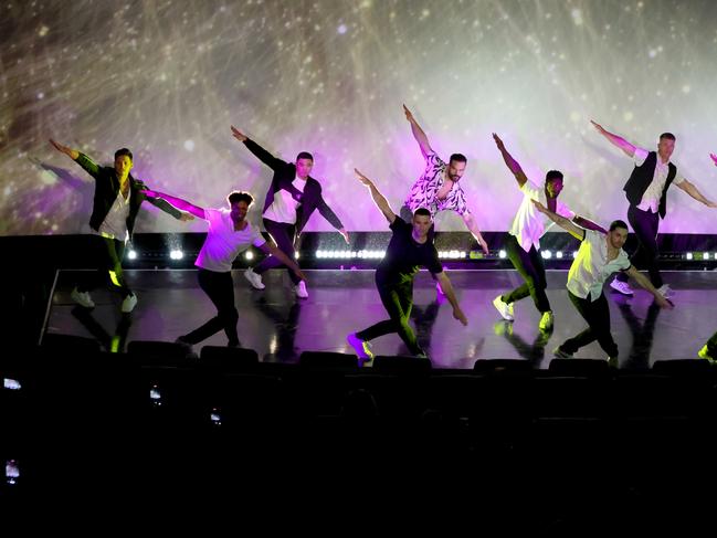 Magic Mike Live cast members perform at a screening of Magic Mike's Last Dance in Las Vegas.