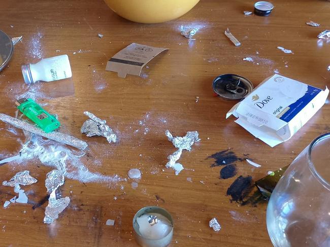 Photo released by the Buenos Aires Police showing drug paraphernalia and an empty Done soap box. Picture: Handout / Buenos Aires Police / AFP