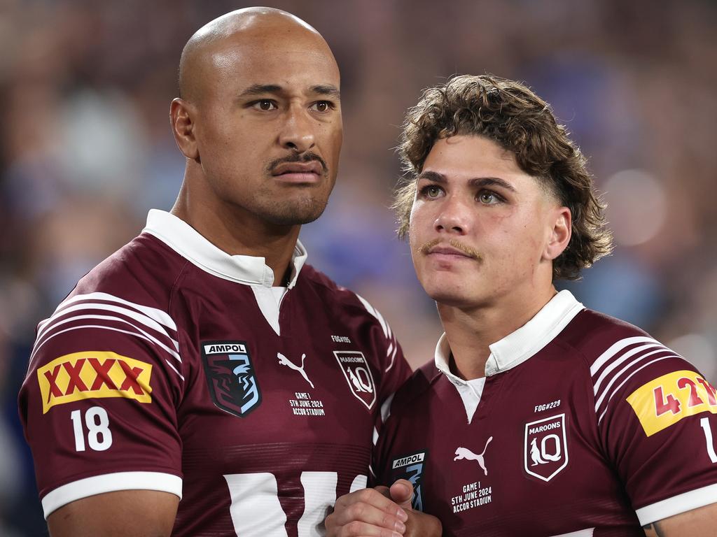 Felise Kaufusi and Reece Walsh. (Photo by Cameron Spencer/Getty Images)