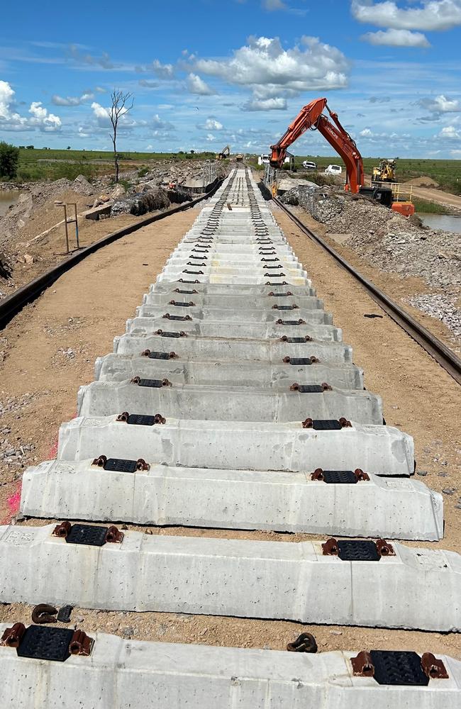 255 new concrete sleepers laid. Picture: Queensland Rail