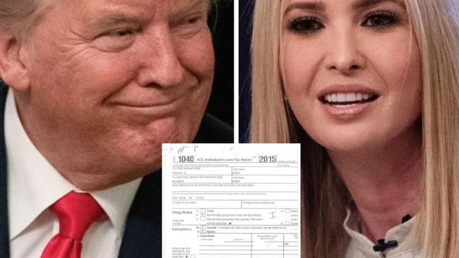 Donald Trump and one of his tax returns.