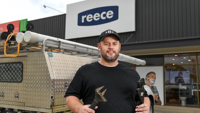 Plumber Steve Borthwick outside a Reece outlet. Picture: PENNY STEPHENS.