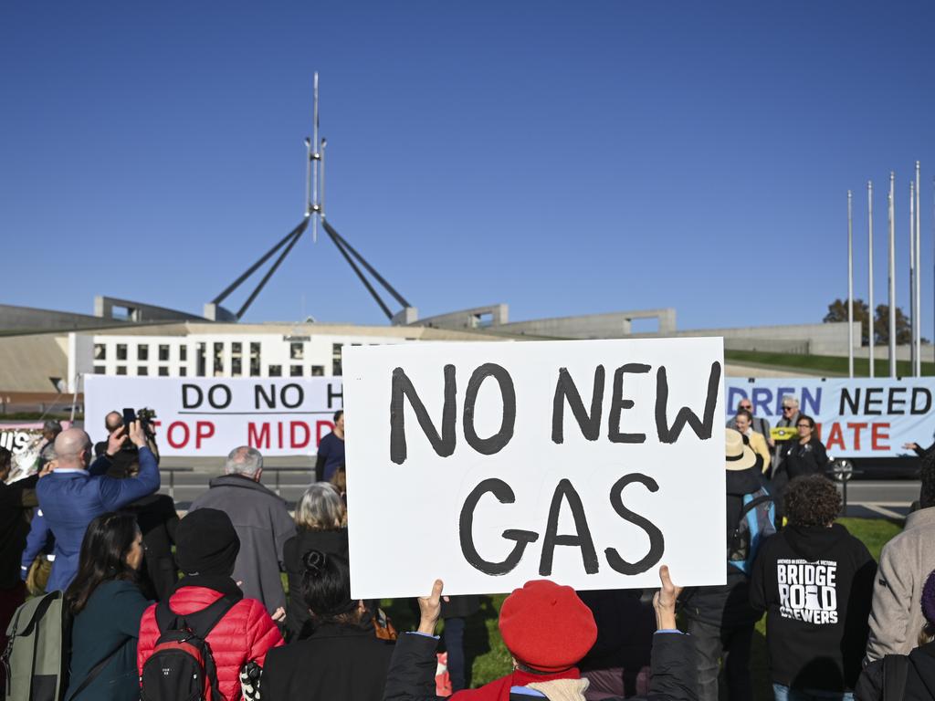 Federal protest movements against gas expansion in the NT have been growing. Picture: NCA NewsWire / Martin Ollman