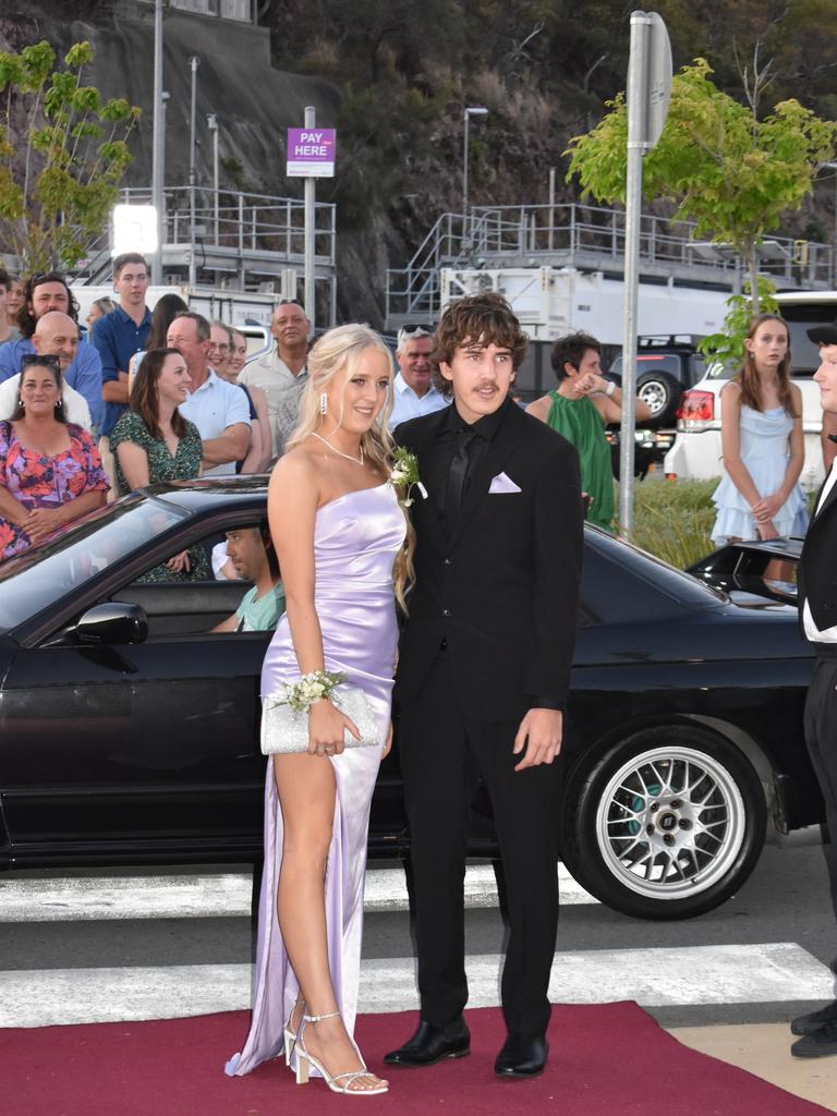 Keely Sinnott and Max Watson at the Proserpine State High School formal at Shute Harbour Marine Terminal on November 15, 2023. Photo: Zoe Devenport