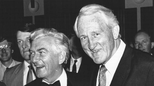 Mr Uren pictured with former Prime Minister Bob Hawke.