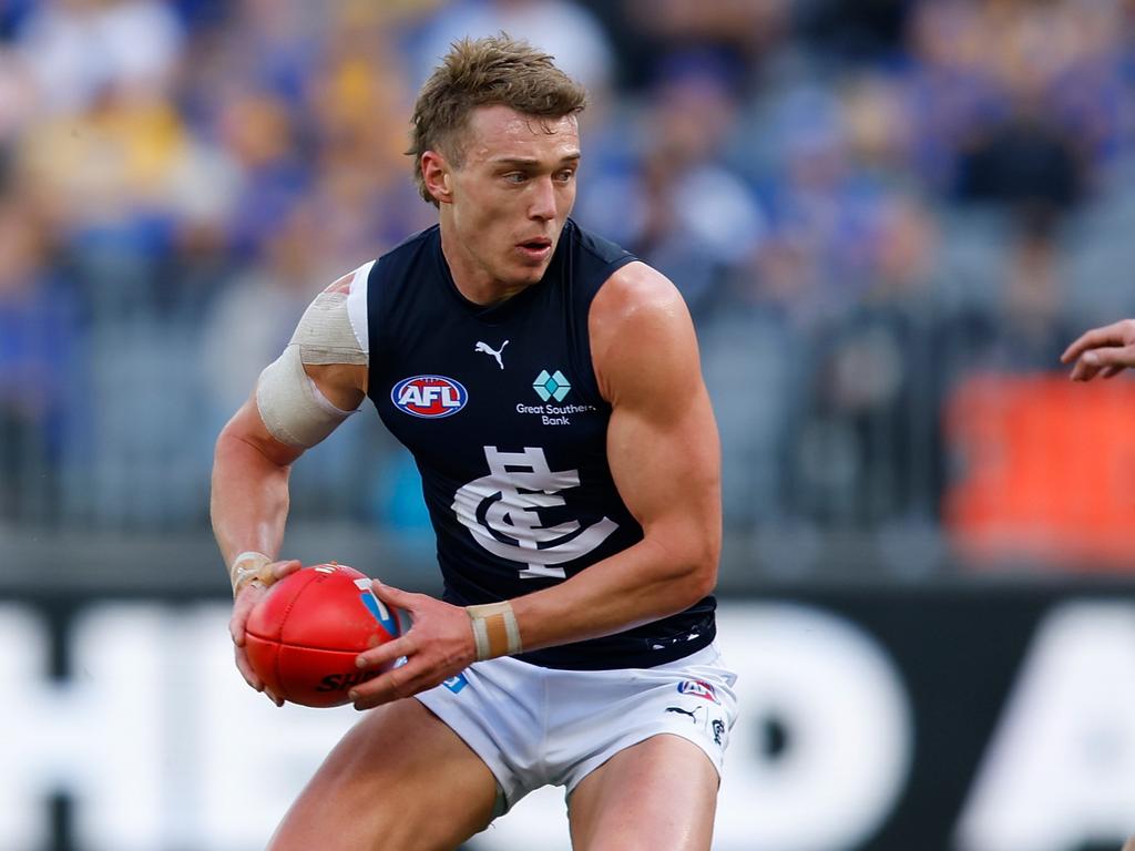 Patrick Cripps carried the Blues on his back on Sunday. Picture: James Worsfold/Getty Images.