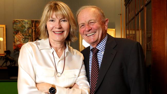 Harvey Norman CEO Katie Page and husband Gerry Harvey. Picture: James Croucher