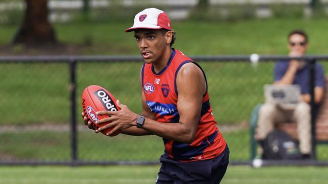 Mentha at the Dees pre-season training last December. Picture: Alex Ratcliffe/Melbourne FC