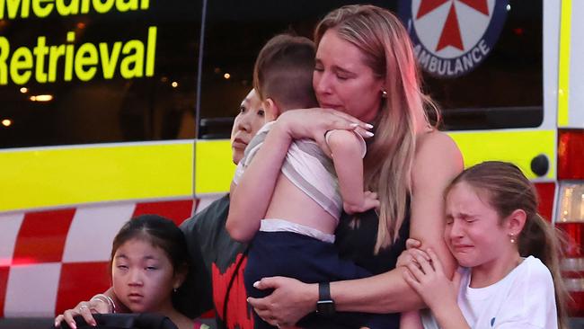 Terrified families gathered outside the mall as patrons were evacuated.