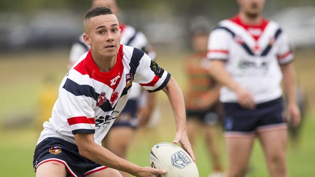 Bowen Foreshaw in action for Central Coast Roosters during their SG Ball rugby league match versus South Sydney at Morry Breen Oval at Kanwal on Saturday. Picture: Troy Snook