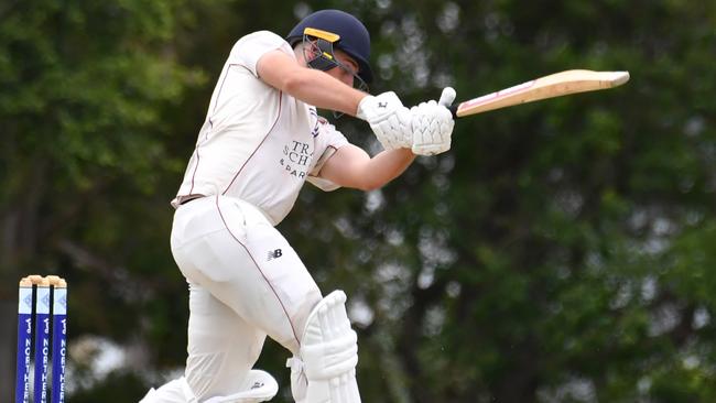 Sunny Coast batsman Lleyton Chick Cricket action between Norths V Sunny Coast Saturday December 17, 2022. Picture: John Gass