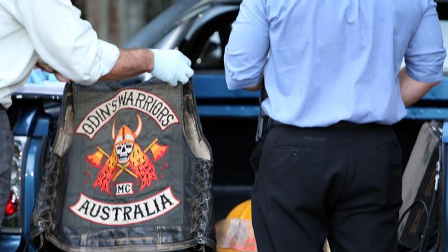 Cairns Detectives execute a search warrant at the clubhouse of the Odin's Warriors Motorcycle Club after the Queensland government passed anti-bikie laws in 2013.