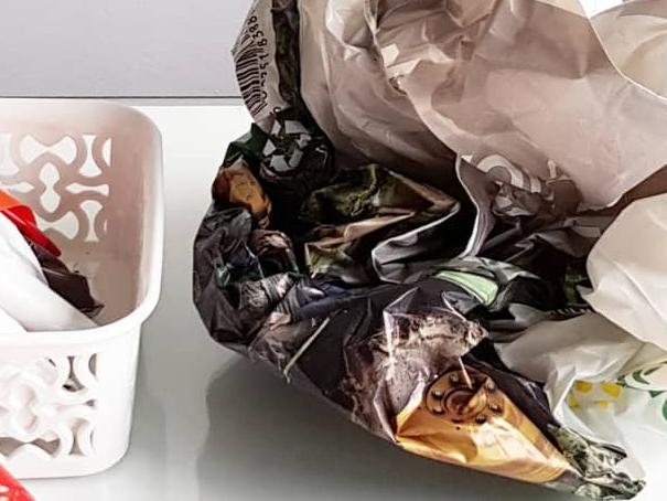 Mum’s epic plastic bag storage hack. Picture: Instagram / Mrs D Cleaning