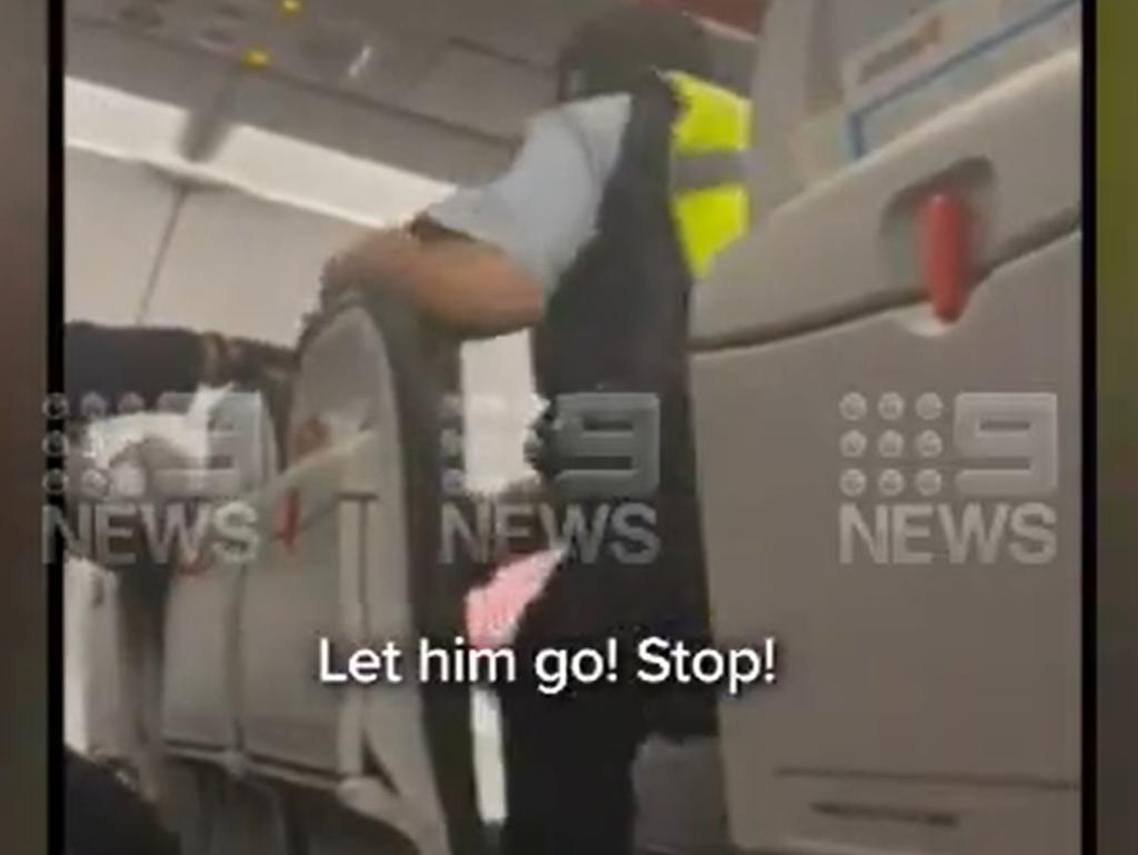 Melbourne man Bolic Bet Malou was arrested and charged after the confrontation with AFP officers aboard Perth to Melbourne flight on Saturday night.