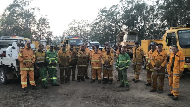 Rural firefighters who successfully worked on containment lines to control the bushfire at Black Snake on Wednesday night.