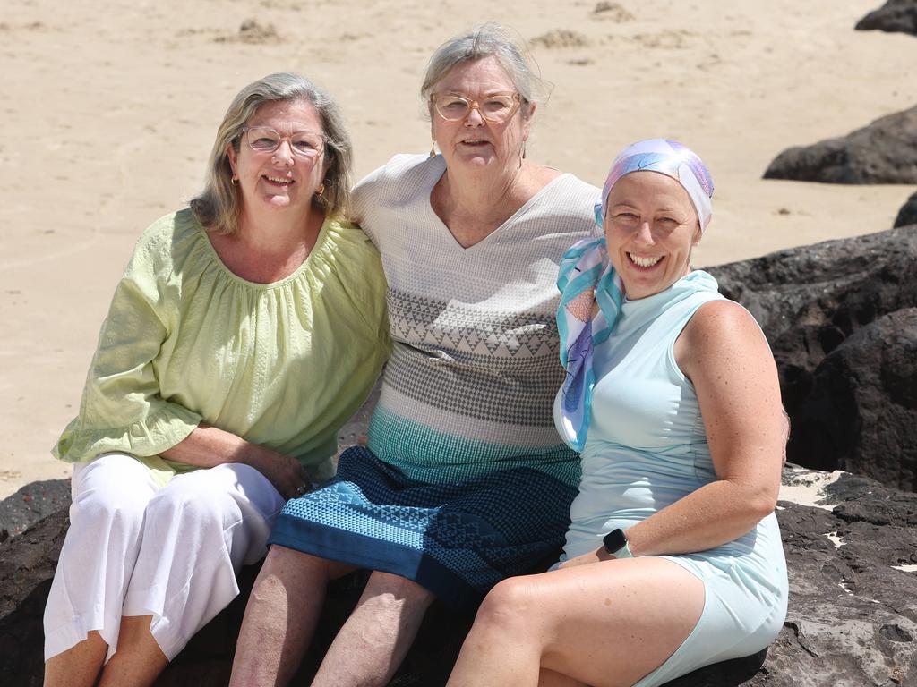 Gayle Moran, Joanne Scalia and Danelle Scalia at Coolangatta. Picture: Annette Dew