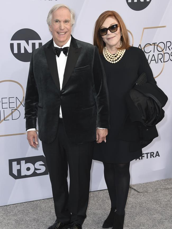 Henry Winkler and Stacey Weitzman arrive for the 25th Annual SAG Awards. Picture: AP