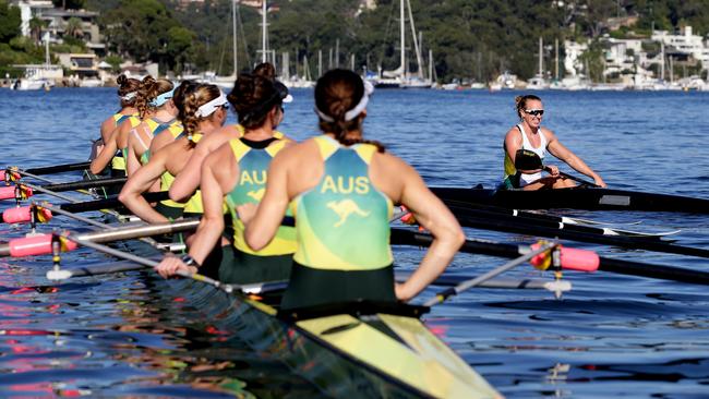 Jo Brigden-Jones racing the eight crew in Sydney.