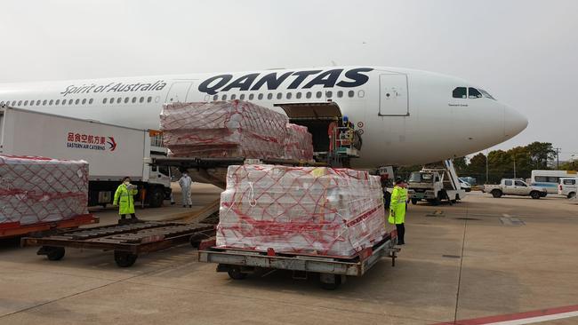 Qantas is one of several airlines using aircraft normally used for passengers for freight-only flights.