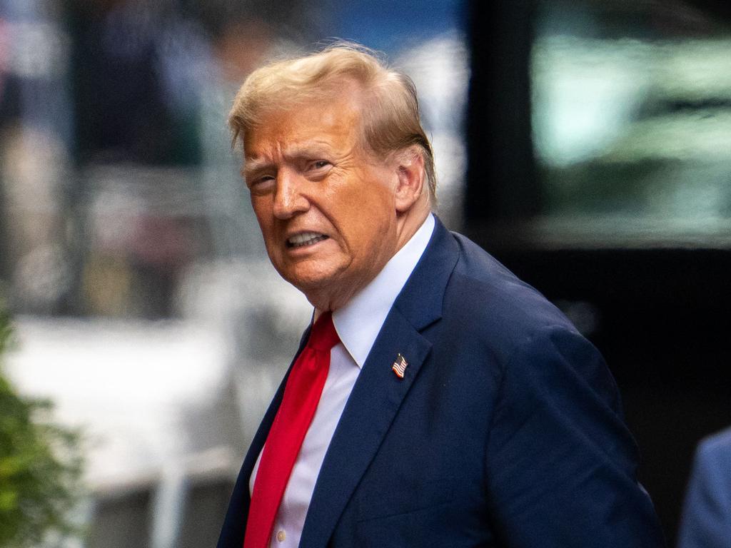 Trump arrives back to Trump Tower after the first day of his trial in New York City. Picture: Adam Gray / AFP