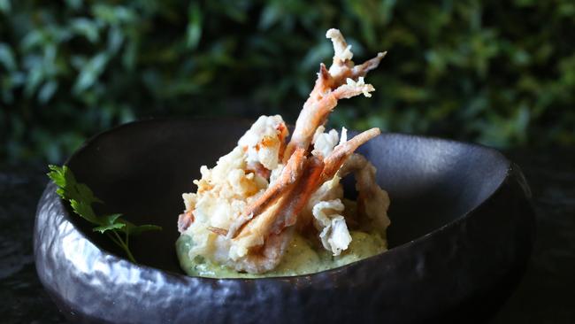 Soft shell crab, lime and mayo at Aromi. Picture: Stuart Milligan