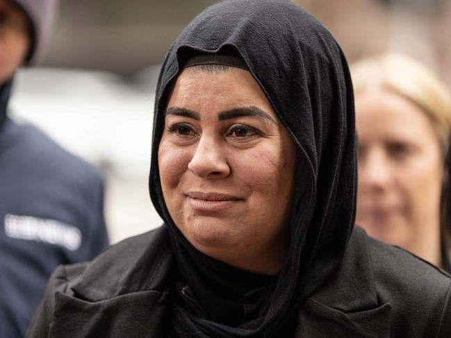 MELBOURNE, AUSTRALIA - NewsWire Photos - 24 JULY 2024: Demet Aydin, the mother of Huseyin Pek, departs from the County Court of Victoria.