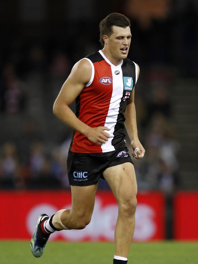 Rowan Marshall left a gaping hole in St Kilda’s ruck stocks. Picture: Getty Images