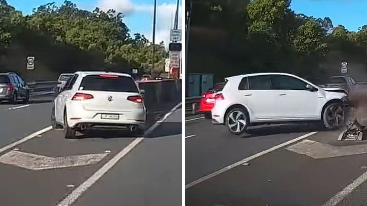 Watch: Moment car obliterated in Legacy Way tunnel crash