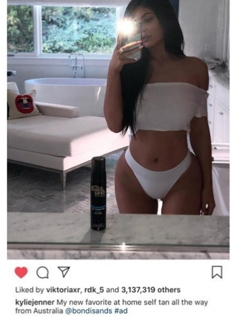 US star Kylie Jenner also shared the product out to millions of viewers. Pictures: Instagram