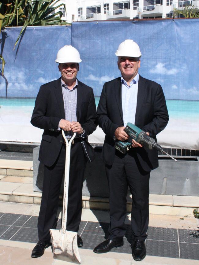 Sofitel general manager Mark Wilkinson with Sofitel owner Greg Karedis.